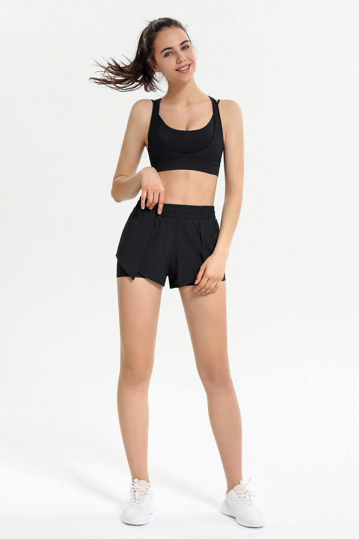 골지 레이서백 스포츠 브라 하이 서포트