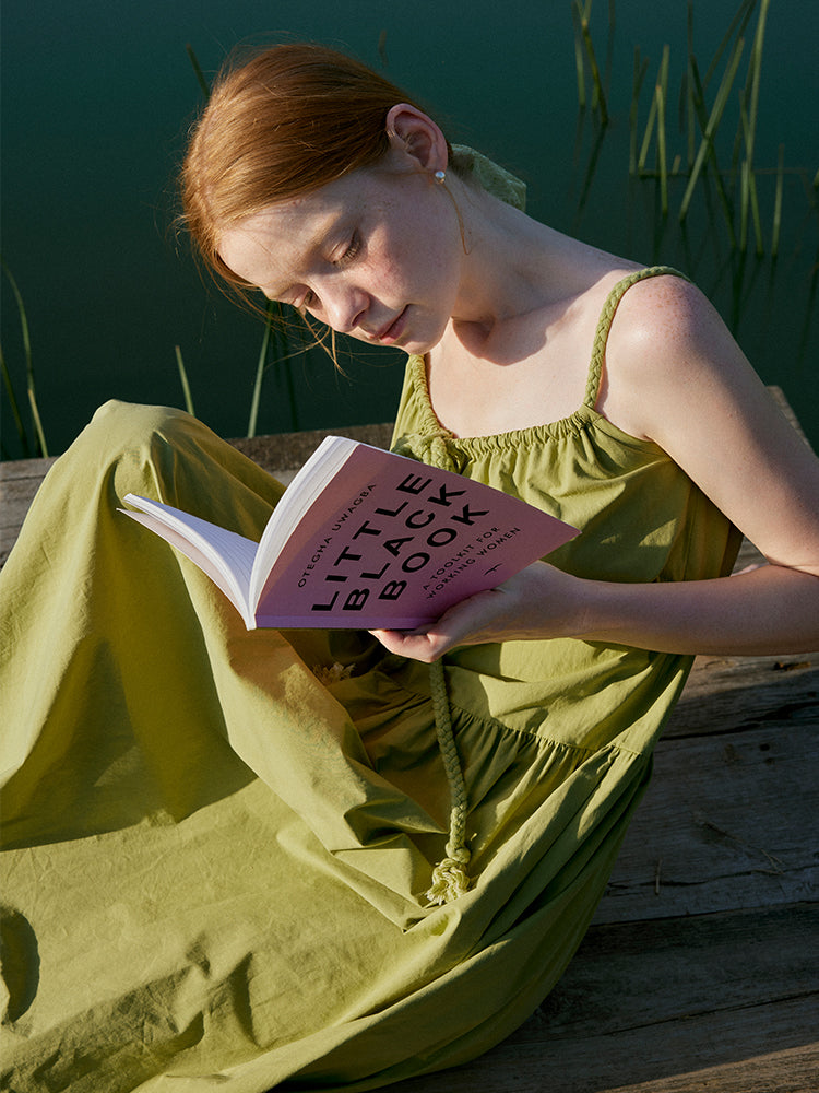 Square Neck Ruched Tie A-line Dress