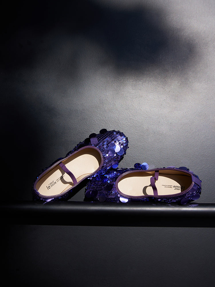 Metallic Sequin Handmade Ballet Flats