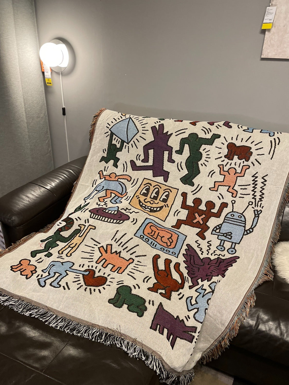 Keith Haring Graffiti Art Single-Seater Throw Blanket