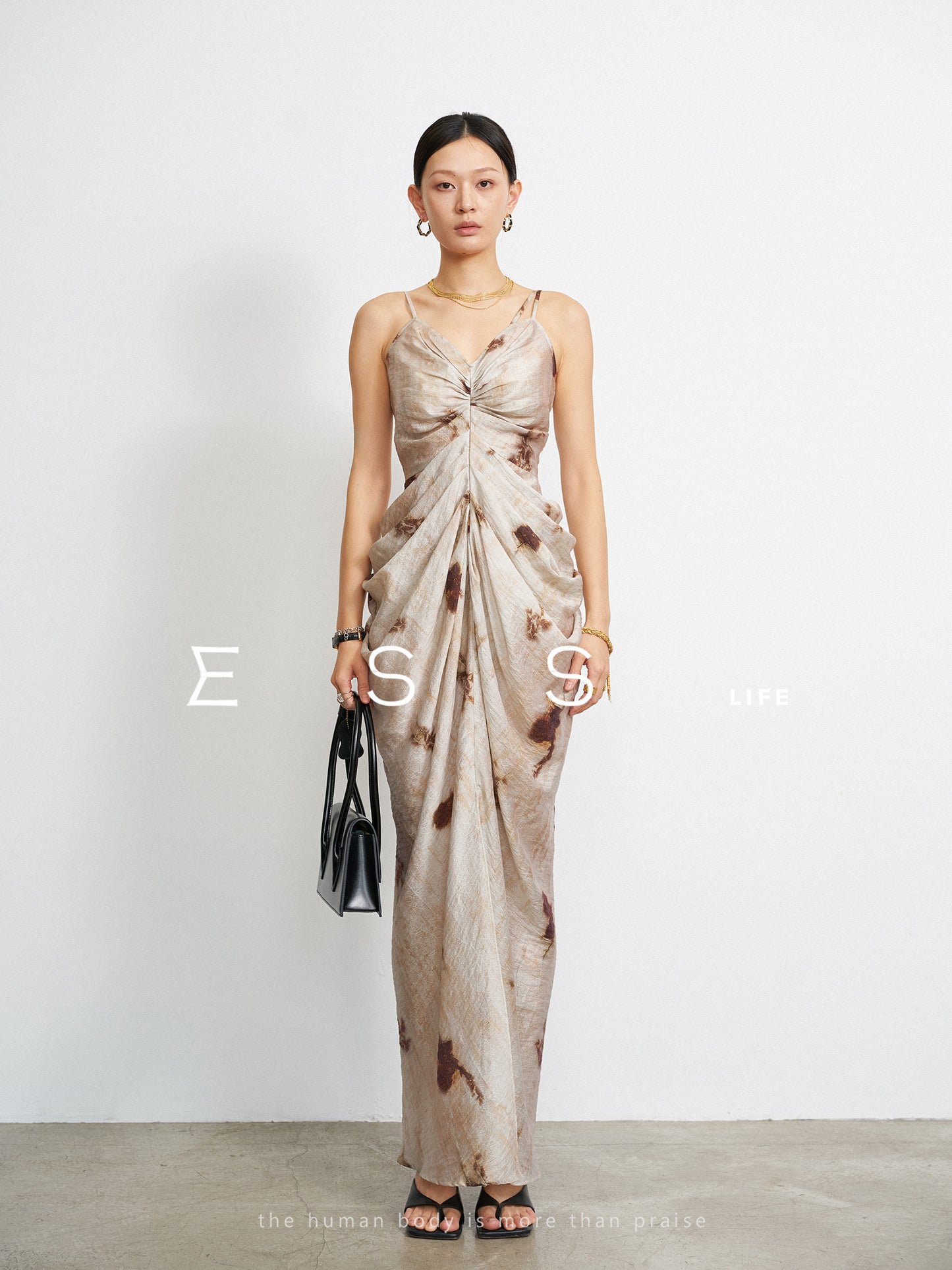 나비 프린트 여름 드레스