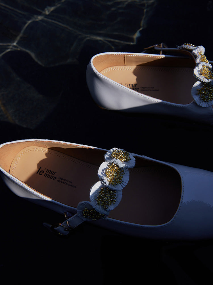 Metallic Patent Leather Mary Jane Shoes