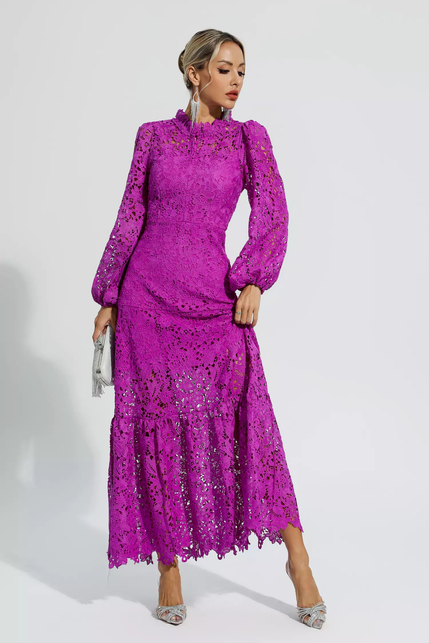 purple long sleeve cut out dress Julieta Purple Cut Out Long Sleeve Dress – FancyAdd