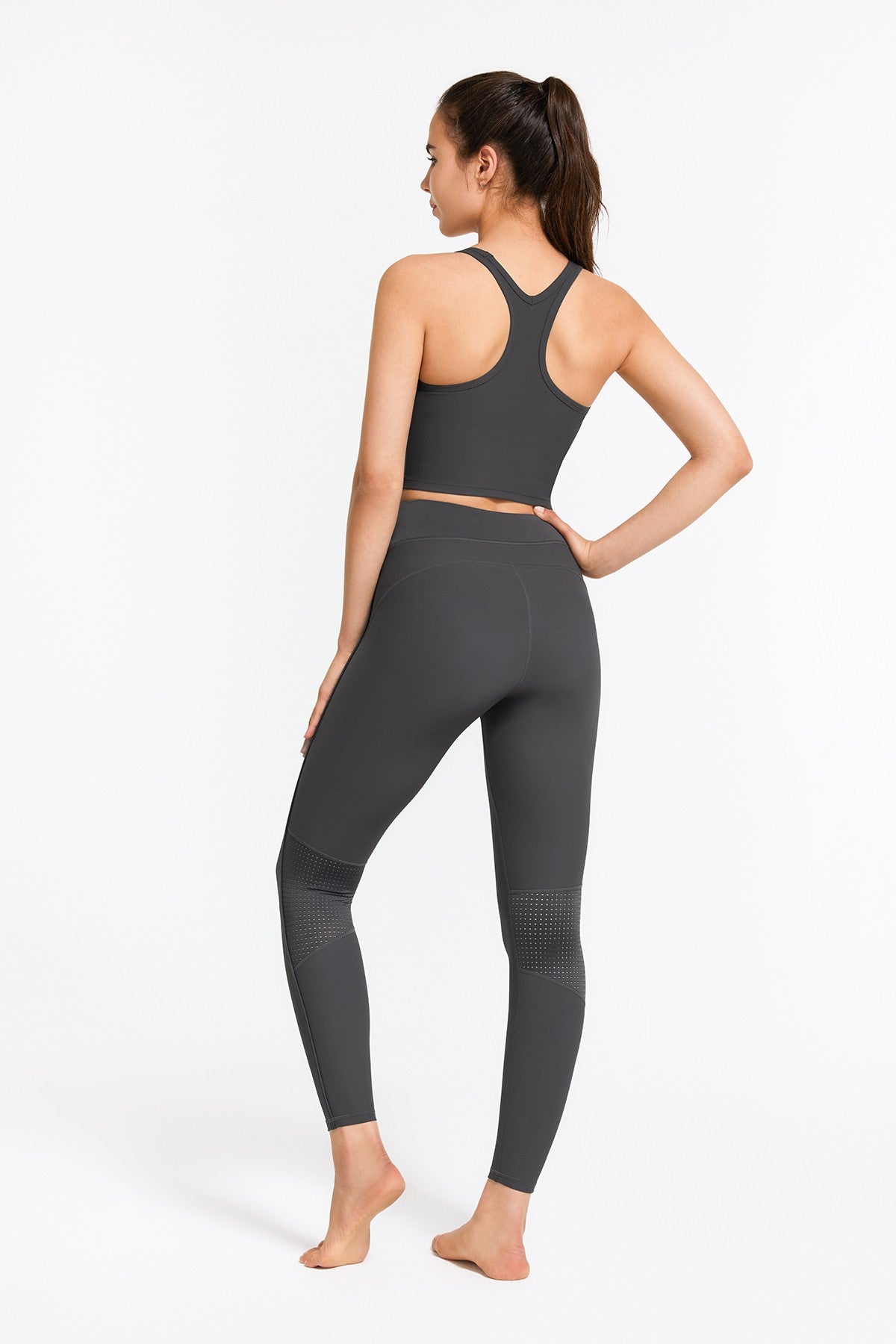 골지 레이서백 크롭 탱크탑