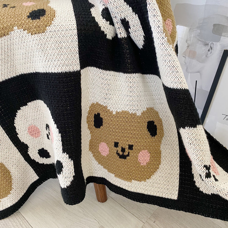 BearCub Jacquard Knit Blanket