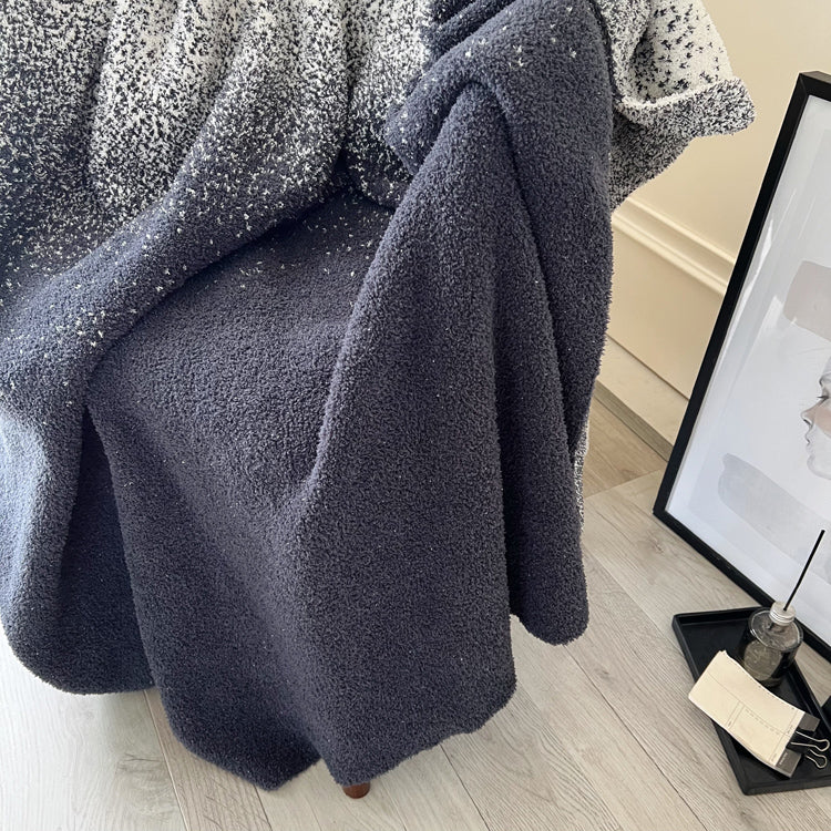 Ombre Starry Plush Knit Blanket