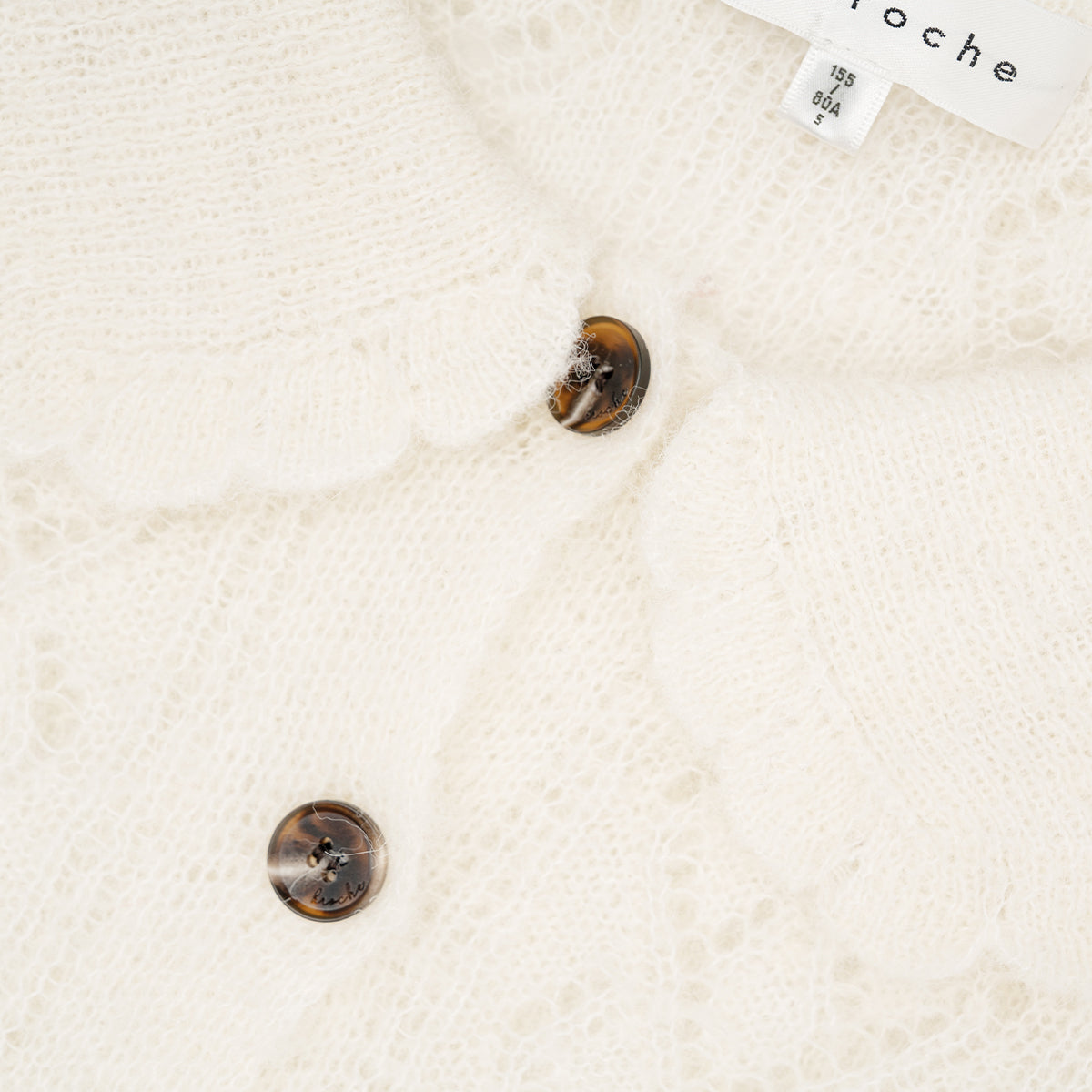 Kroche Diamond Hollow Out Knit Top White