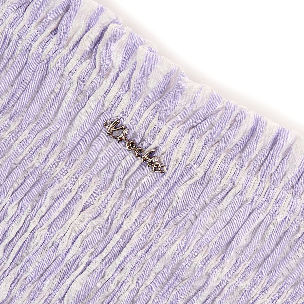 Kroche Bow Lace Up Plaid Sling Vest Purple