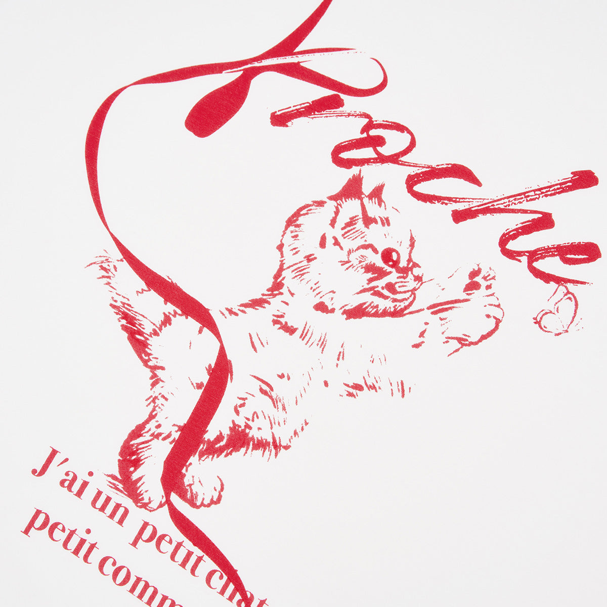 Kroche Hand Painted Ribbon Butterfly Kitten T-Shirt