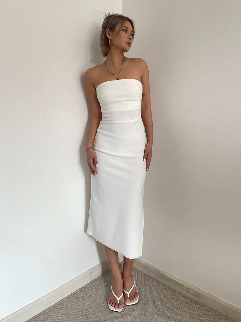 white bodycon tube dress Slit in – FancyAdd boho dress long sleeve Mini dress Bodycon Tube YGroup_litzyminidress Size (EU):50