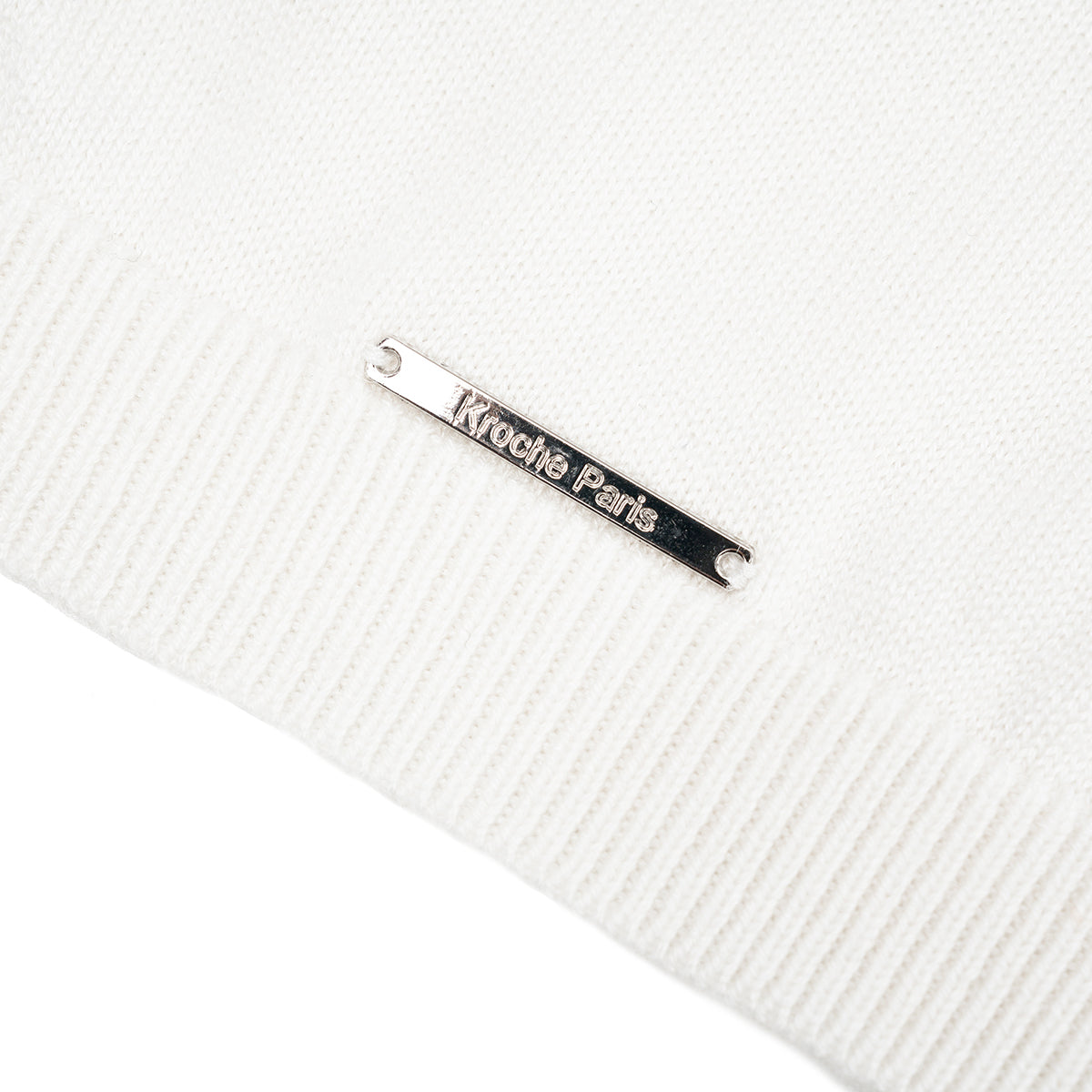 Kroche Classic Silk Wool Round-Neck Cardigan White