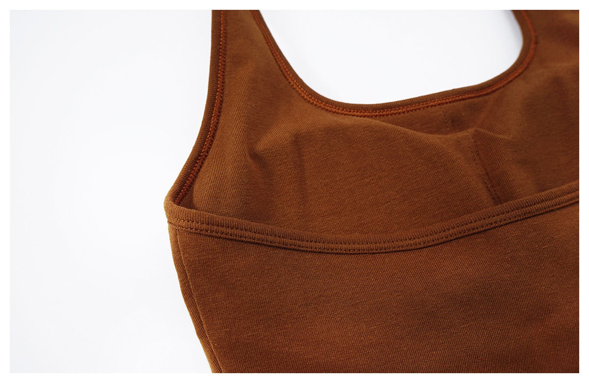 코튼 홀터 탑