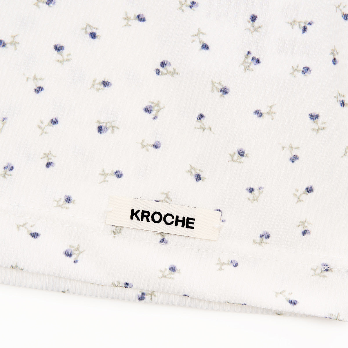 Kroche Lace Edge Floral Chest Pads Vest Blue