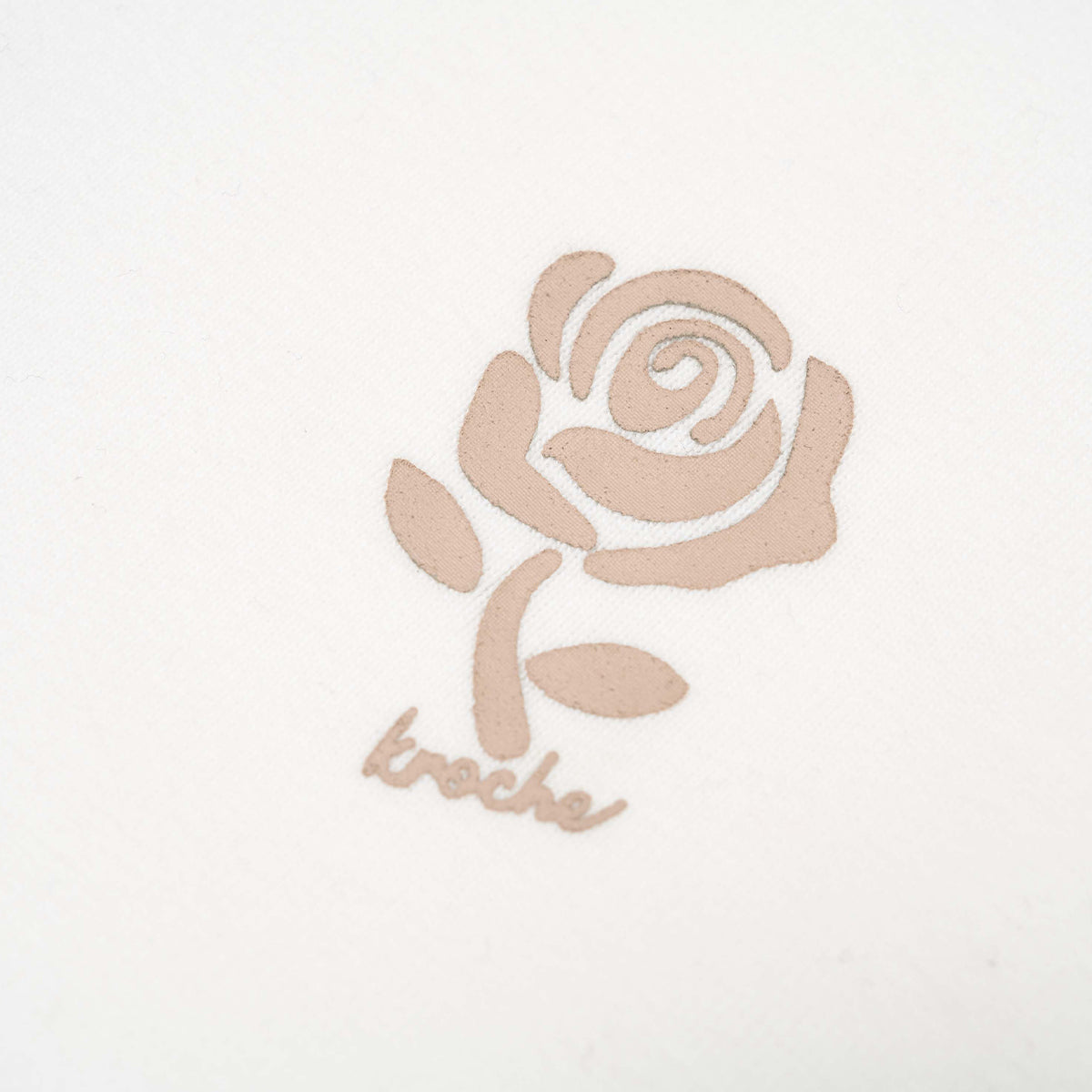 Kroche Color Blocked Rose Embroidery Top White