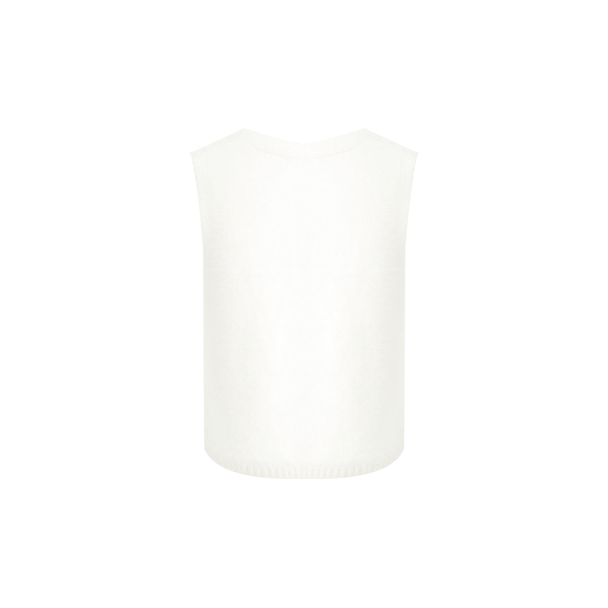 Kroche Faux Mink V-Neck Vest White