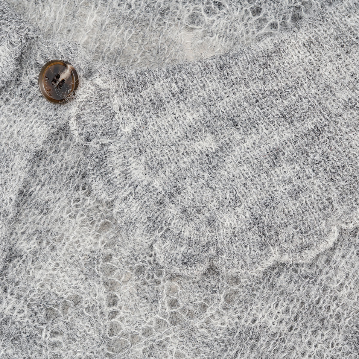 Kroche Diamond Hollow Out Knit Top Gray