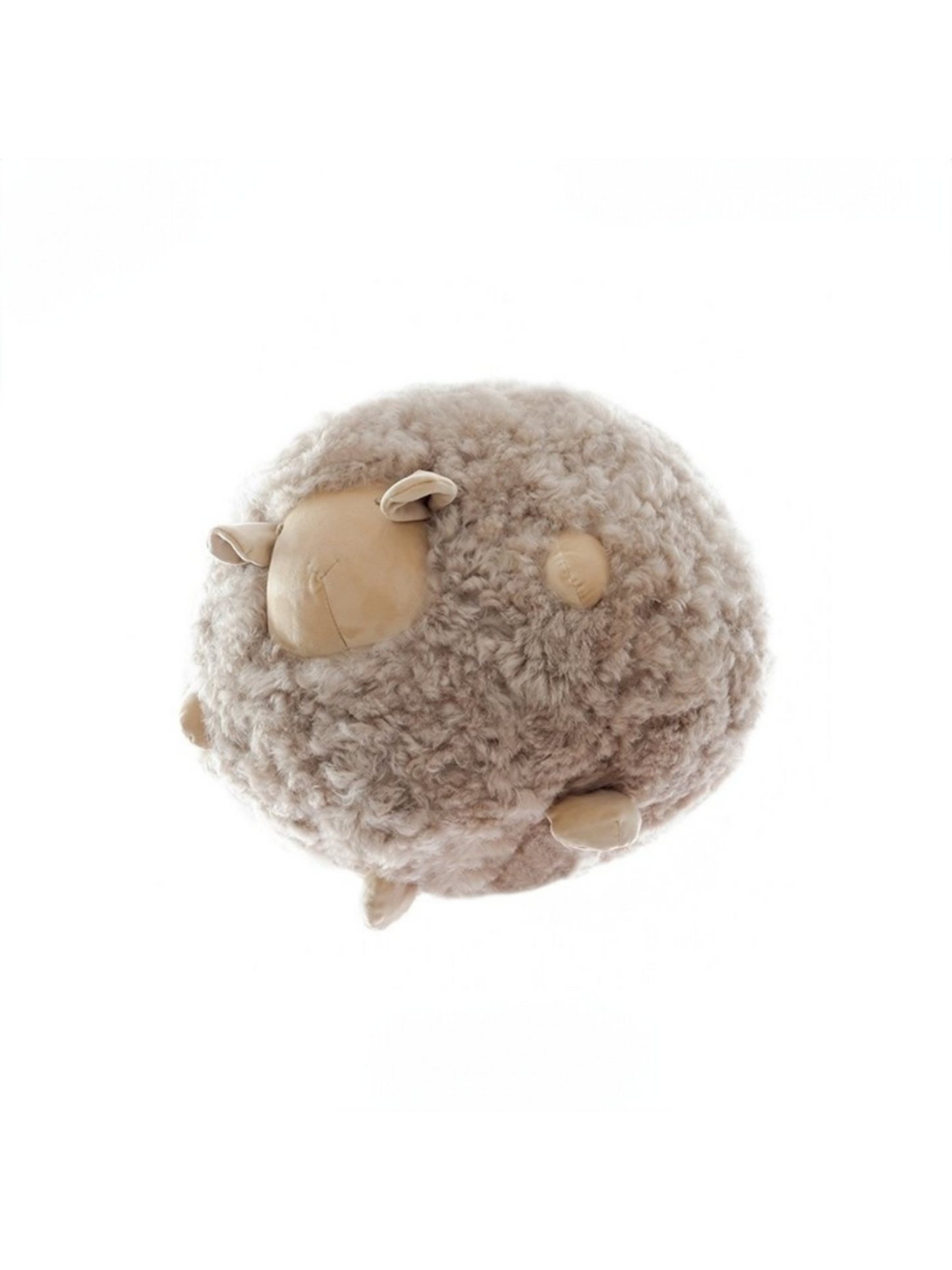Cream-Colored 'Shaun the Sheep' Woolen Ball Sofa Pillow