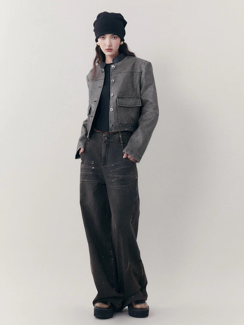 Denim Straight Loose Casial Wide-Pants