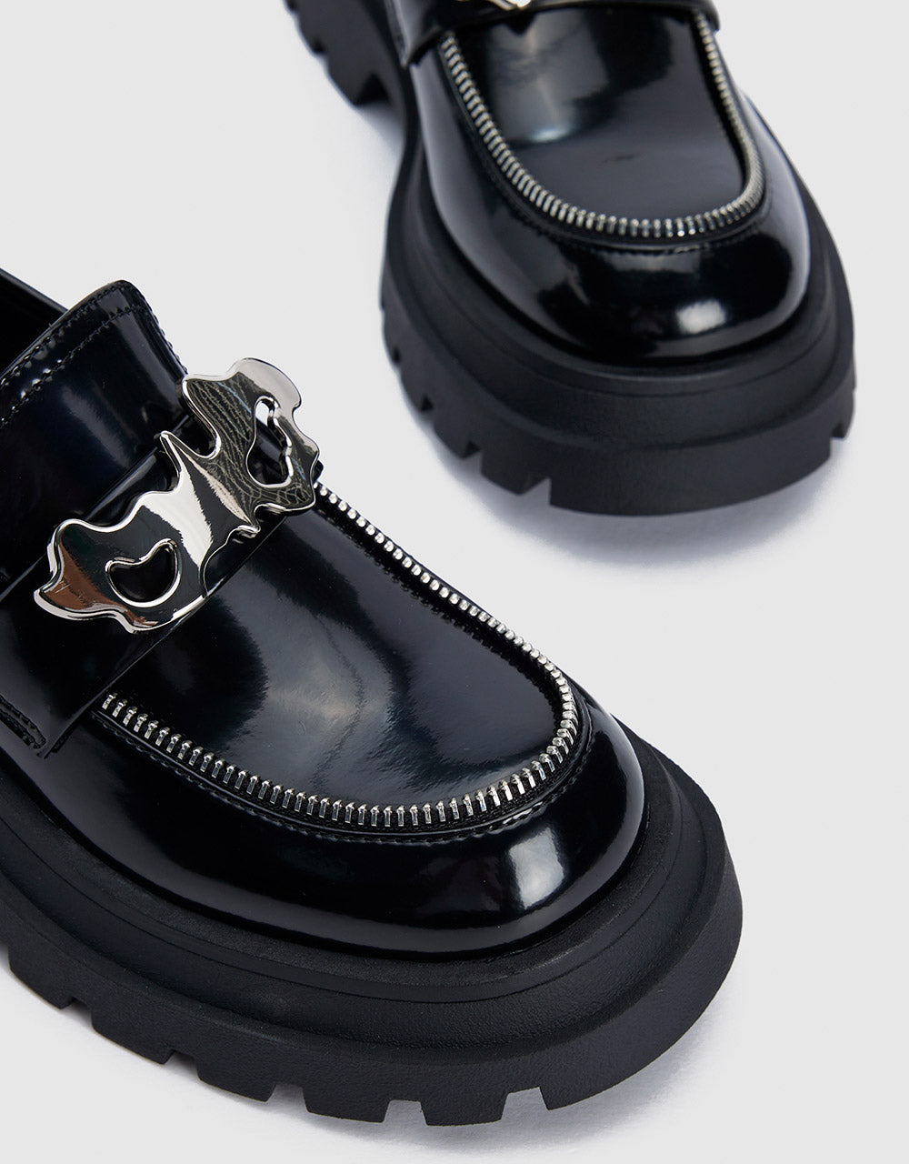 Metallic Detail Loafers