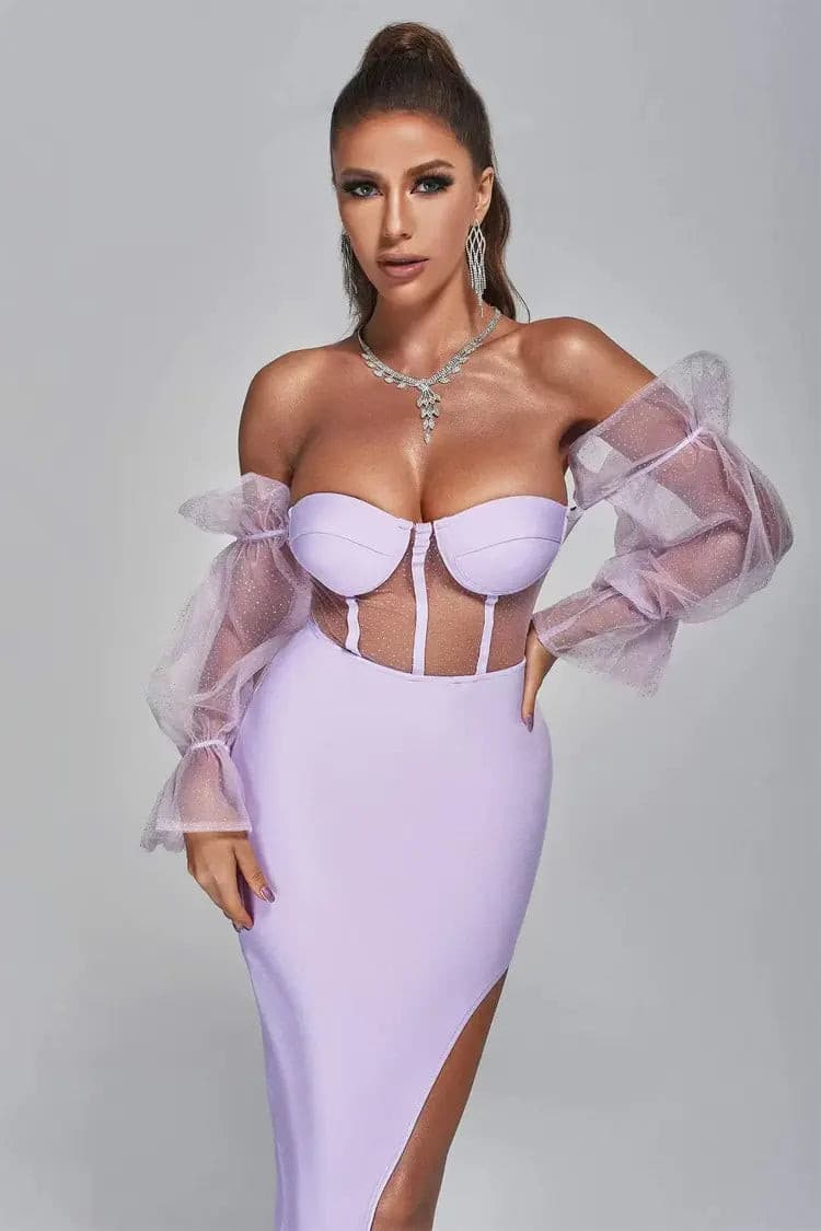 mauve dress bodycon Dorie Mauve