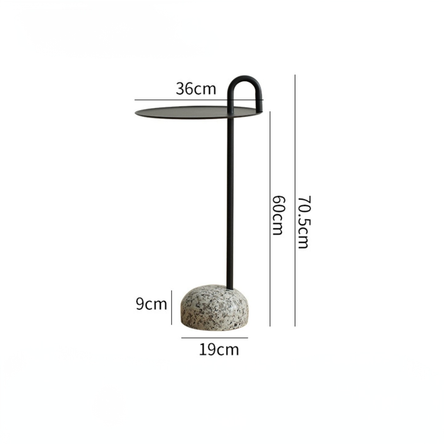 우아한 화강암 실루엣 사이드 테이블