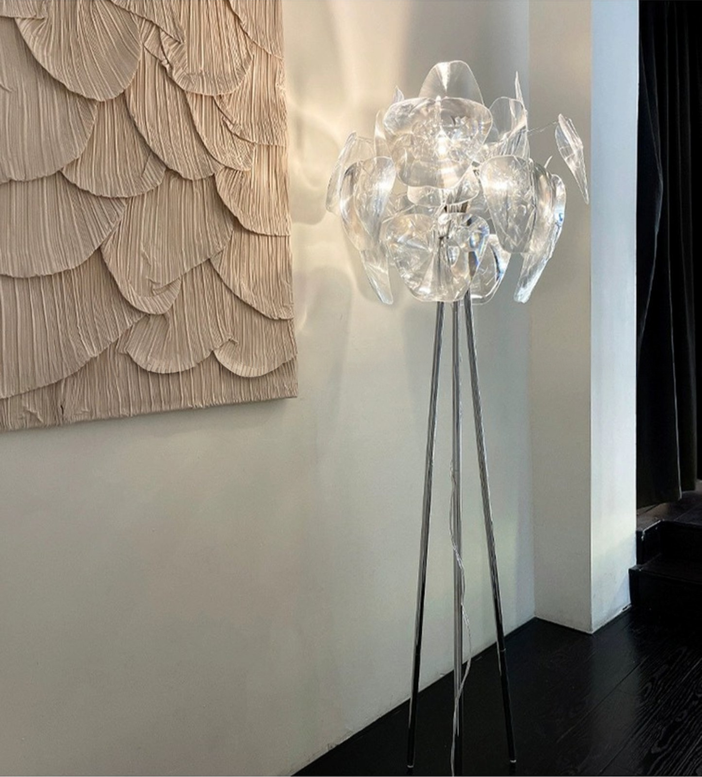 크리스탈 꽃잎 럭셔리 플로어 램프