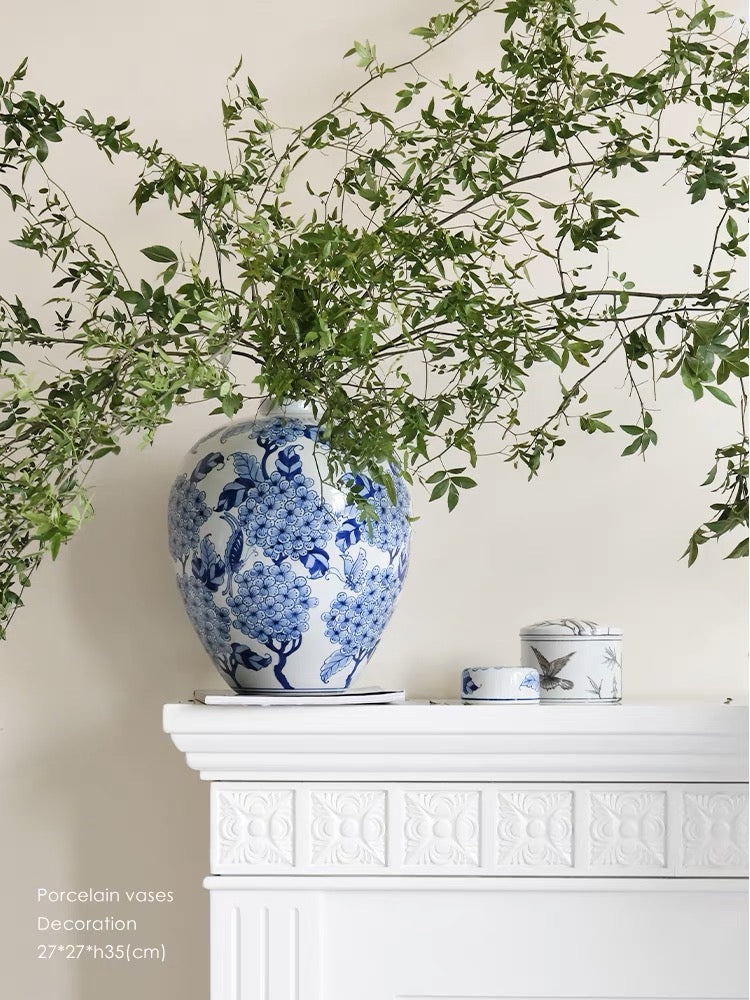 Blue and White Porcelain Chinese Vase
