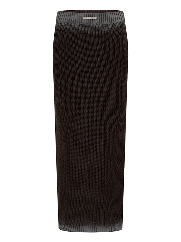 Set-Up Cable-Knit Rib-Knit Tight Retro Knit&Skirt