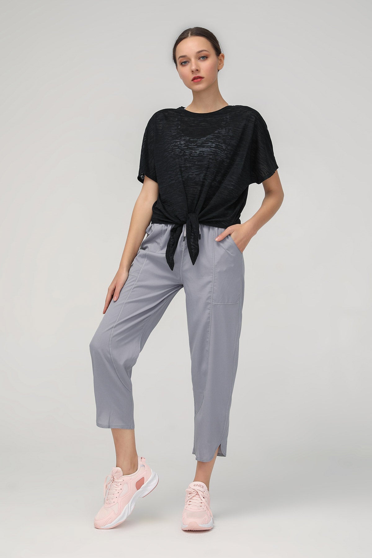 반소매 번트아웃 셔츠