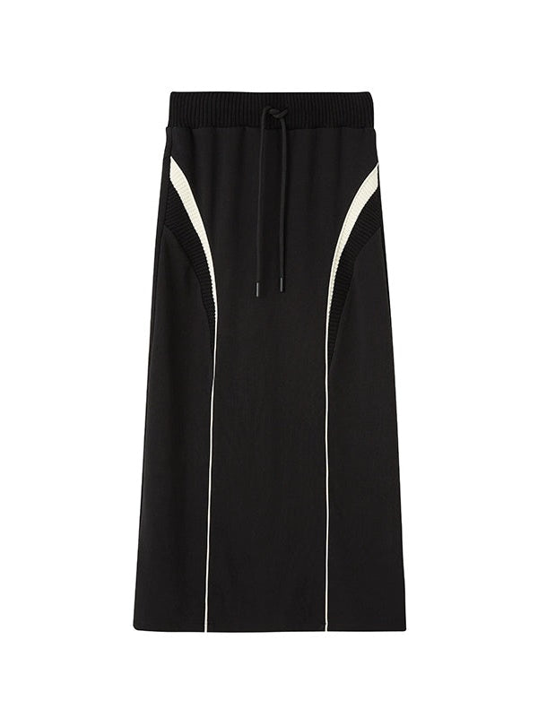 Half-ZIP Hooded Sweat Pullover& Line Skirt