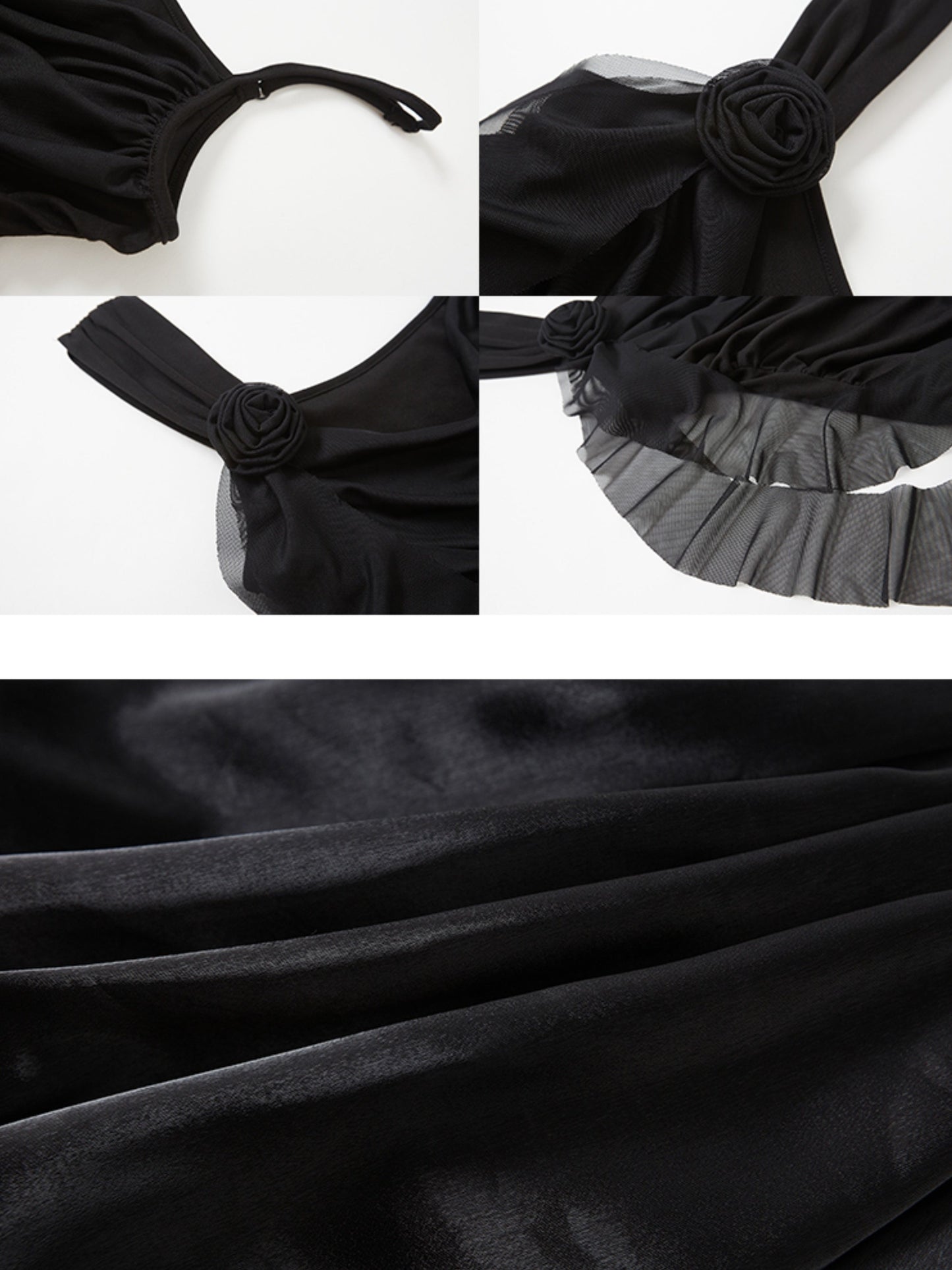 立体ローズサスペンダーバッドドレス