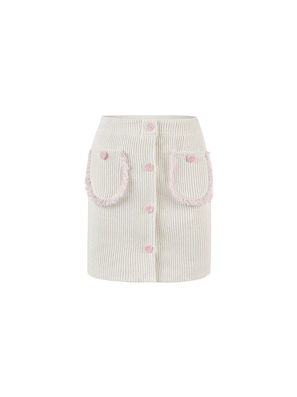 레이스 스티치 숏 자켓 & 2기장 스커트