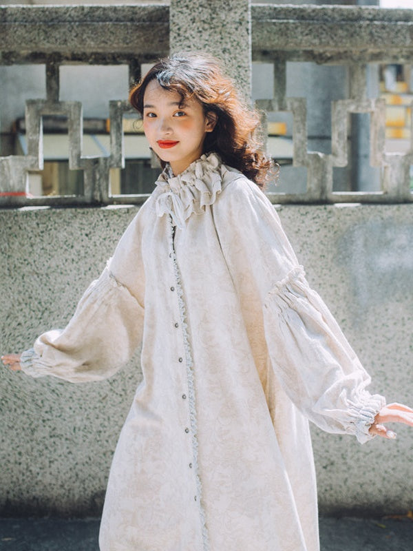 French Girl Loose Lace Cotton Linen Dress FancyAdd French Girl Loose Lace Cotton Linen Dress FancyAdd