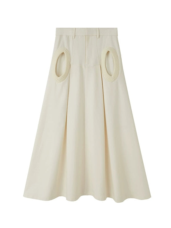 서클포켓 A라인 롱스커트