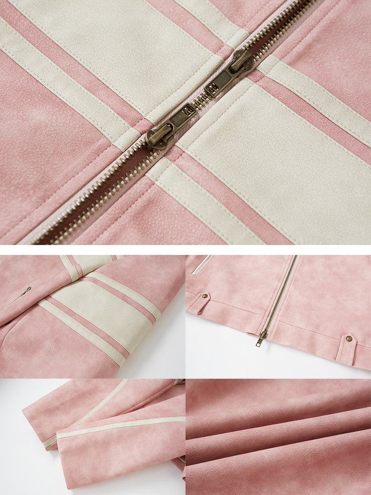 랜덤 보더라인 가죽 자켓