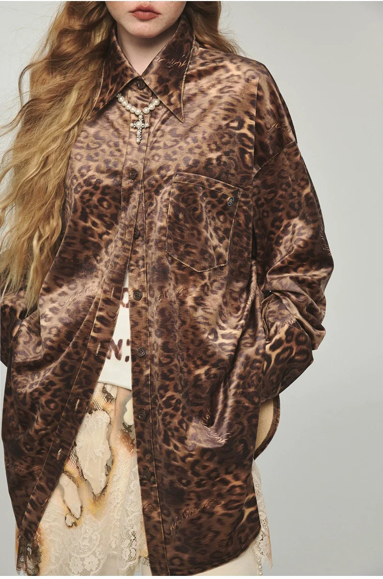 Leopard Print Oversized Shirt