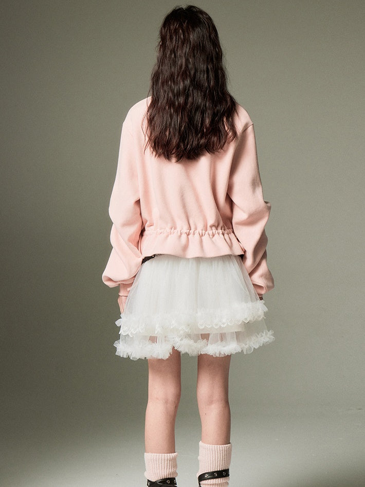 リボン刺繍プルオーバー