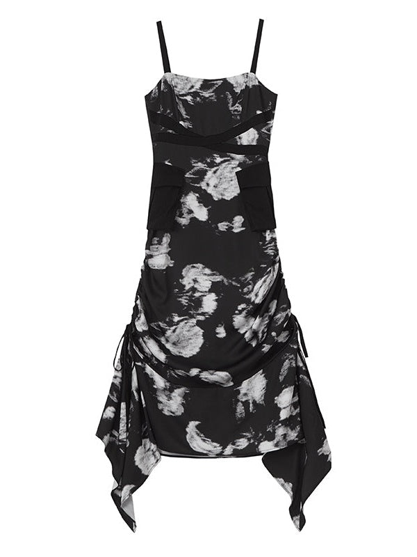 로즈스티칭 퍼프슬리브 원피스&슬링슬림원피스