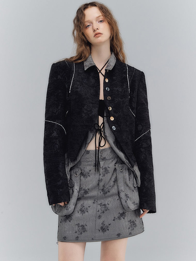 플로럴 스트래피 셔츠 & 스커트