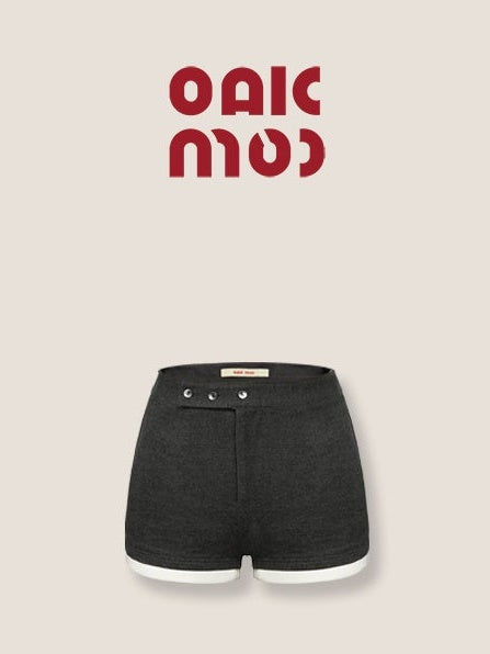 라운드넥 쇼트 슬림 가디건 & 하이웨이스트 웜 쇼츠