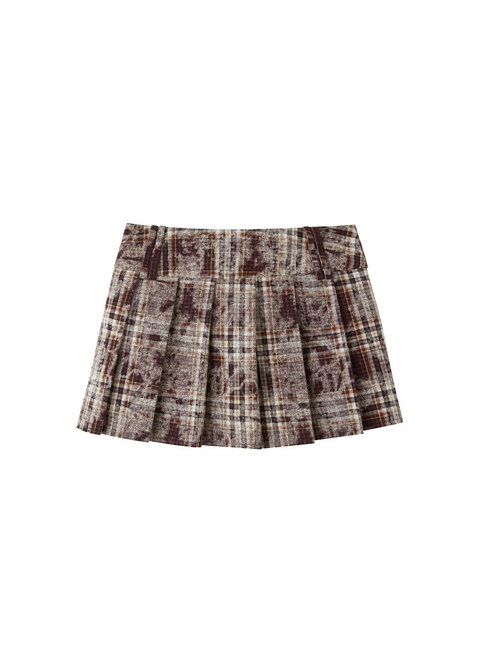 Plaid Loose Long Sleeve Shirt & Pleated Skirt