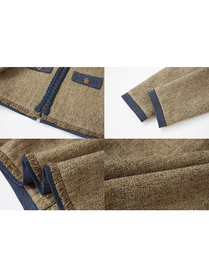 시크 트위드 쇼트 자켓 & 슬립 스커트