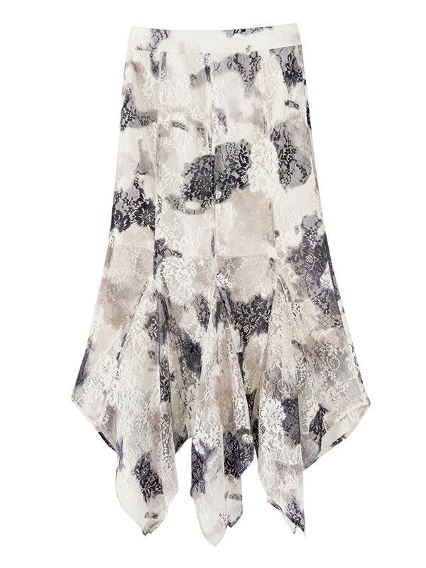 タイダイプリントレースシャツ&スカート
