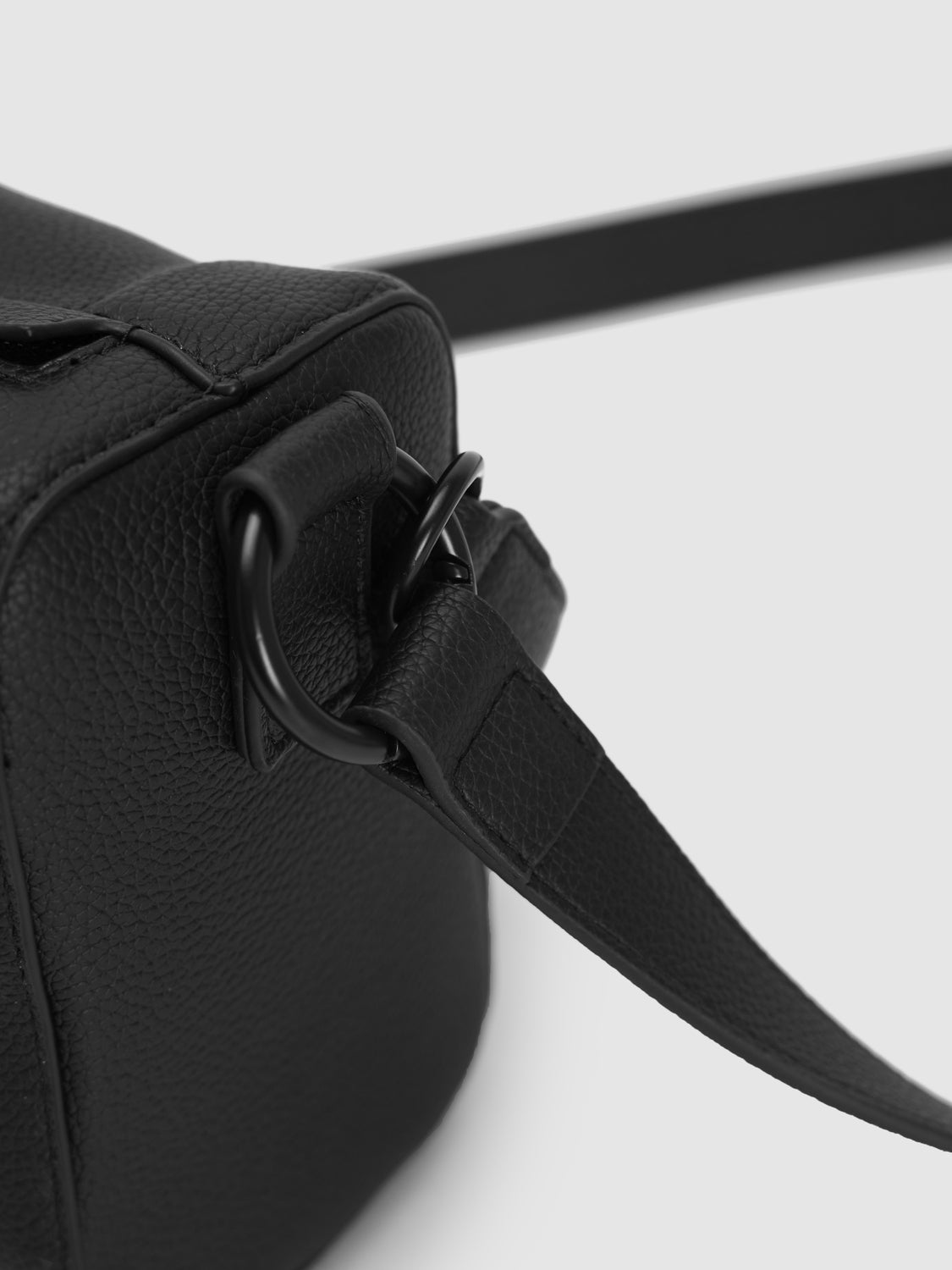 Litchi Embossed Vegan Leather Shoulder Bag