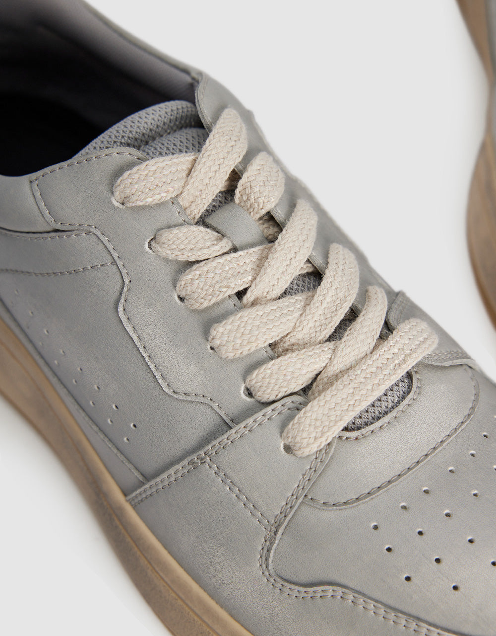 Distressed Round Toe Sneakers