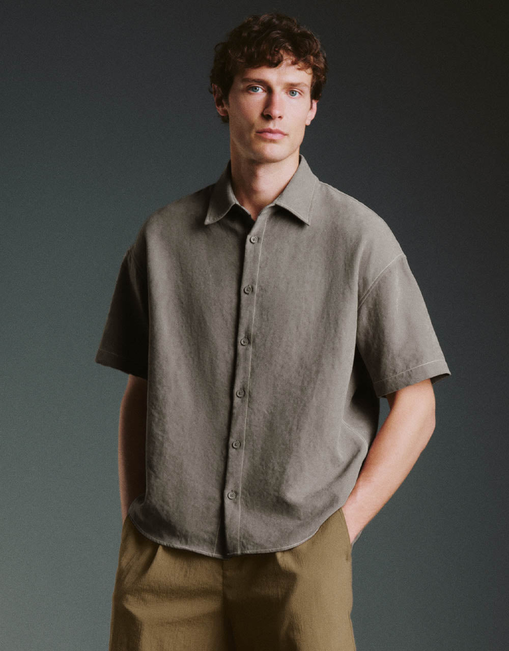 Drop Shoulder Sleeve Loose Shirt