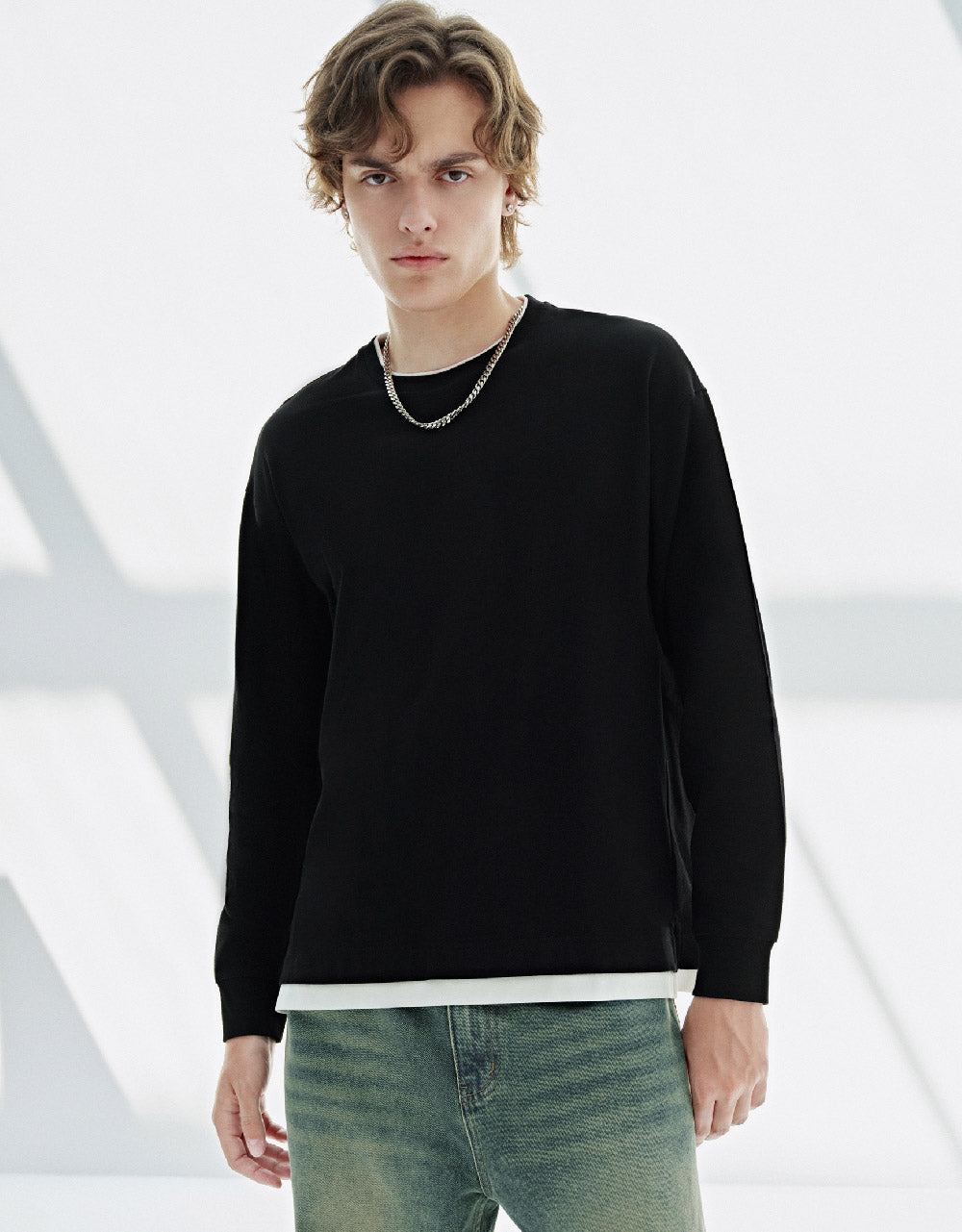 Drop Shoulder Sleeve Crew Neck T-Shirt
