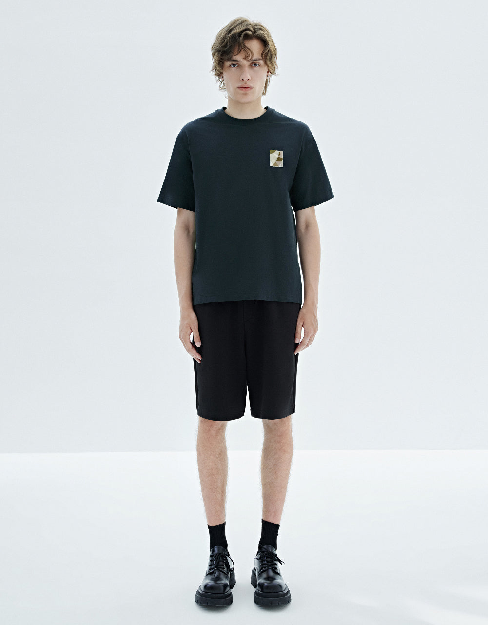 Drop Shoulder Sleeve Crew Neck T-Shirt