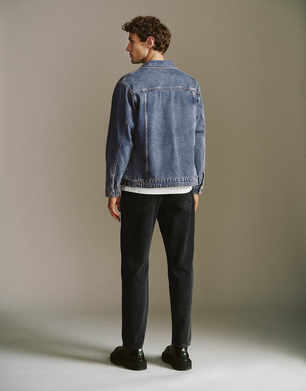 Drop Shoulder Sleeve Denim Jacket