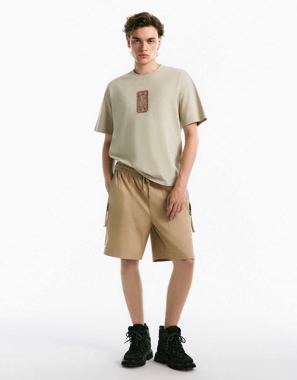 Drop Shoulder Sleeve Crew Neck T-Shirt